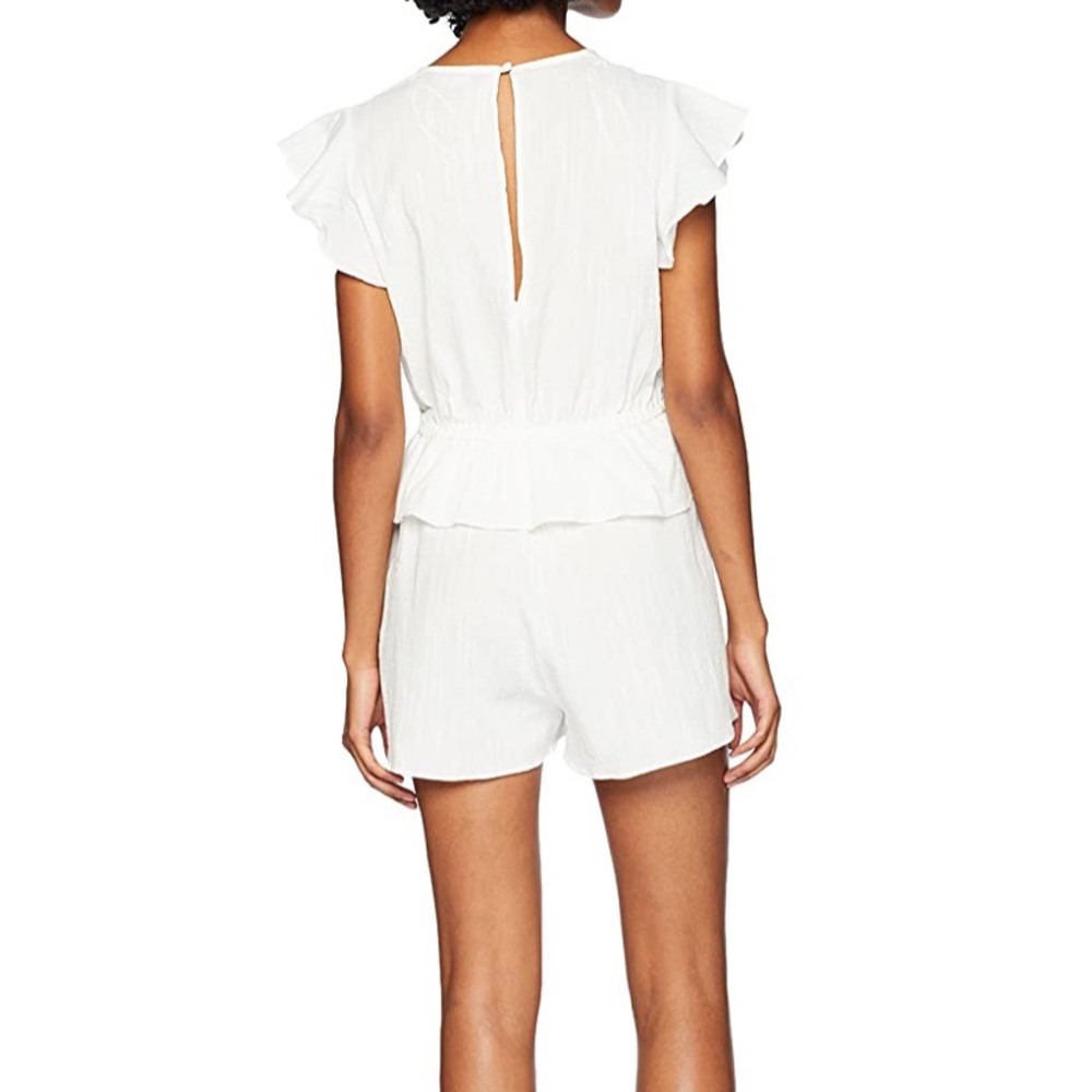 White Ruffle Sleeve Romper - Picture 5 of 6